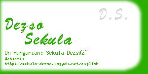 dezso sekula business card